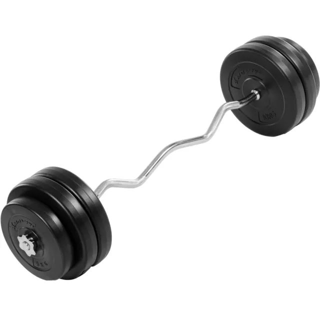 Movit® Ensemble d'Haltères Curl Barre en SZ avec Disques d'Haltères Musculation 3