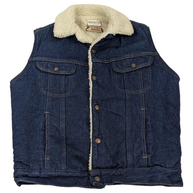 【70’s】Sears \"ROEBUCKS WESTERN WEAR\" （￼L） Vintage 70s Sears Roebucks Western Wear Distressed Denim