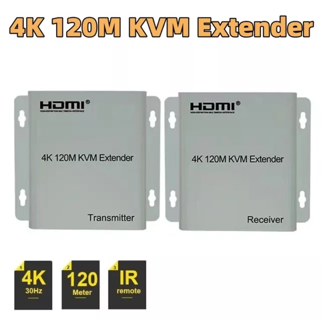 120M HDMI KVM Extender over Cat5e/6 Rj45 4K HDMI USB Extender Transmitter 1080P