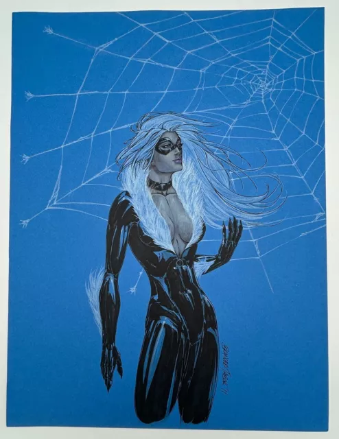 Black Cat by Brandee Tabor - Original Color Pencil Art Commission - NICE