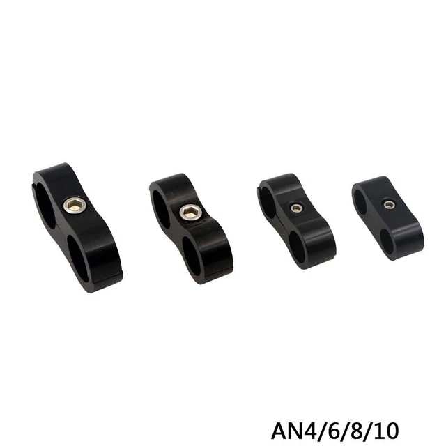 4pcs Tubing aluminum alloy double-hole wire clamp