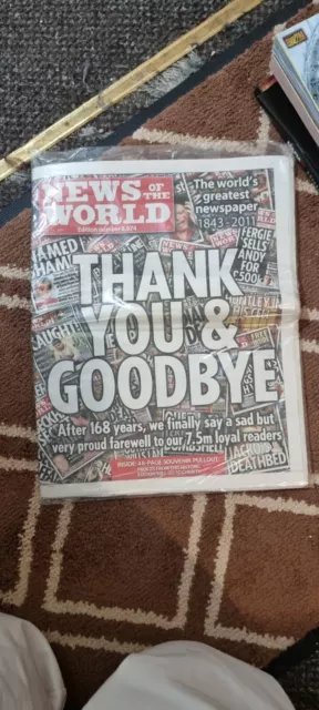 News of the World (Final Edition) Thank you and Goodbye (July 10 2011) orig seal