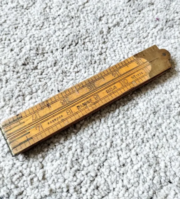 Vintage Rabone No.1375 Boxwood Folding Ruler 24 inches