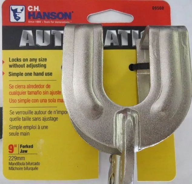 CH Hanson 09500 9" Forked Jaw Self-Adjusting Locking Pliers 2