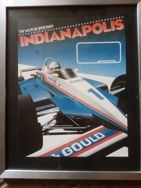 Poster Indianapolis anni 80 originale 28x36cm con cornice vintage