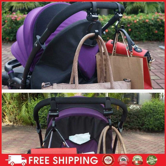 Lote de 2 ganchos accesorios para cochecito de bebé multifunción cochecito de bebé plástico negro