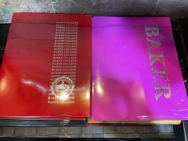 9.5 X 12” BAKER COLLEGE Presentation Folders Foil Stamp 29 LOT ASSORT COLOR