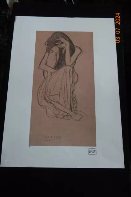 Gustav Klimt Größe 70x50 cm! Signiert, limitiert, Prägestempel