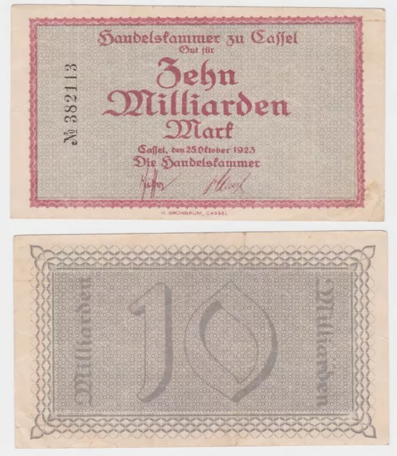 10 Milliarden Mark Banknote Cassel die Handelskammer 25.10.1923 (140369)