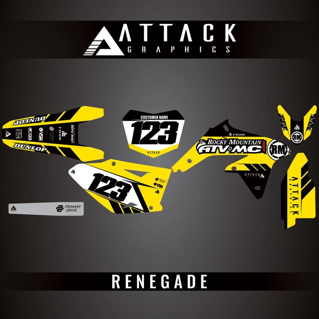 Attack Graphics Custom Renegade Complete Bike Graphic Kit For Suzuki RMZ450 2012