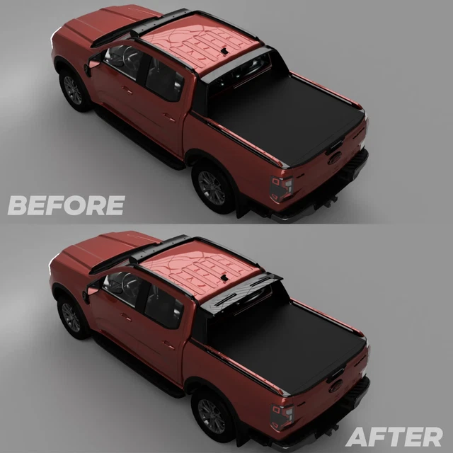 Ford Ranger Cowling FOR FORD RANGER Next Gen 2023+ Wildtrak Cowling Add On Spoiler In Gloss ...