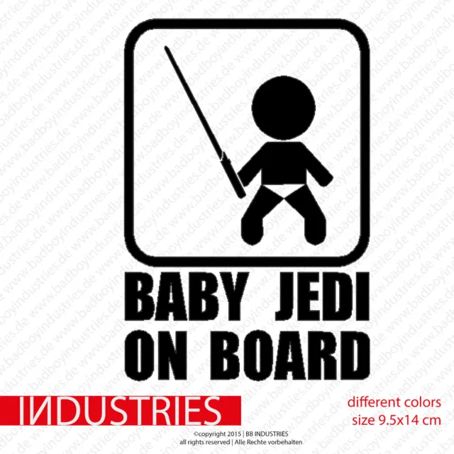 Baby Jedi on Board Aufkleber 9,5x14 Baby an Bord Nachwuchs im Auto Car Sticker