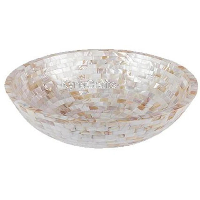 38.1cm Marbre Blanc Lavabo Mosaïque Art Salle Accessoires Évier pour Hôtel