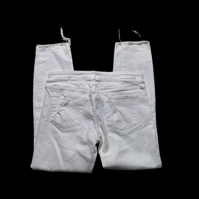 Articles of Society Jeans Carly Skinny Crop Womens Size 27 White Distressed 3