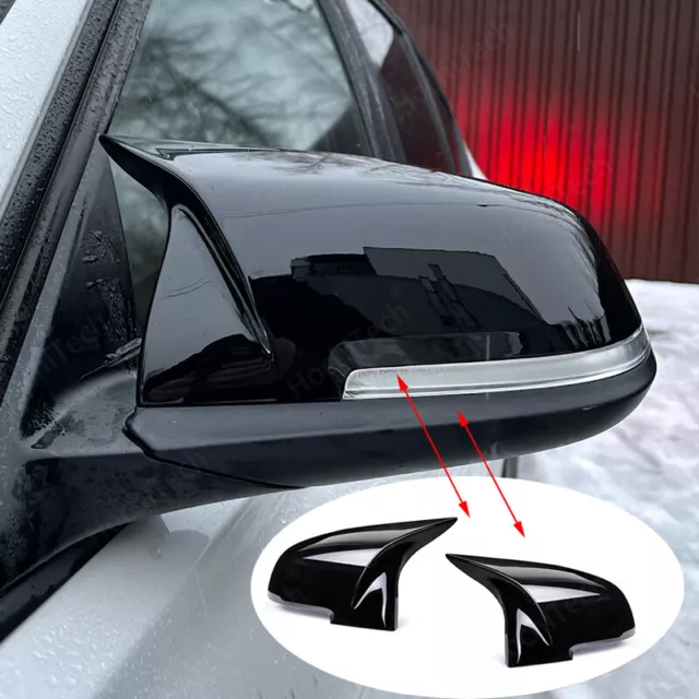 2x M Style Mirror Covers Cap Replacement Black For 2014-2018 BMW M Series F87 M2