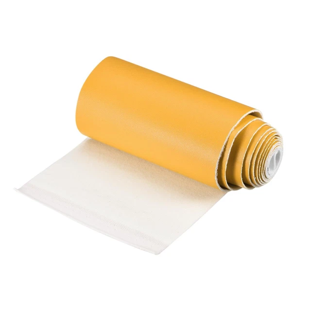 Sintetico Pelle Lenzuola,PU per Creazione Artigianato,10x135cm Profondo Giallo