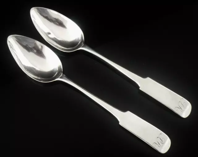 Pair Scottish Provincial Silver Teaspoons, William Ritchie PERTH c.1800 Antique