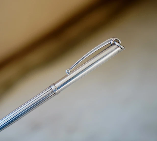 Stylo Bille Parker 75 En Argent Massif 925 | Finition Quadrillée | Prestige USA | Occasion - Pièce De Collection