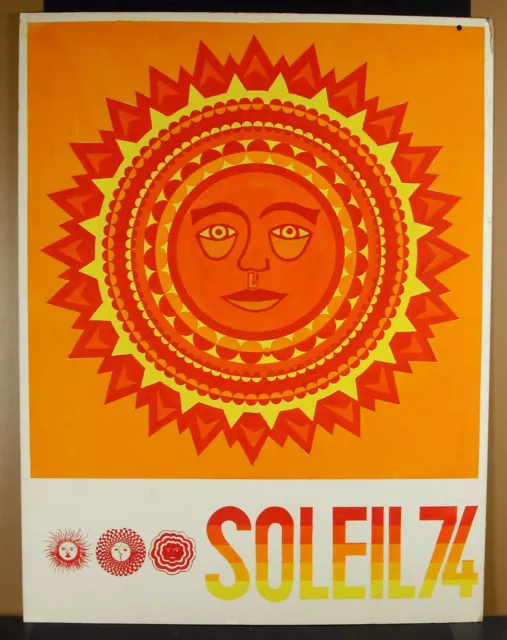 Sun 74 Drawing Original A With Gouache 25 5/8in Per 19 11/16in 1974 Anonymous