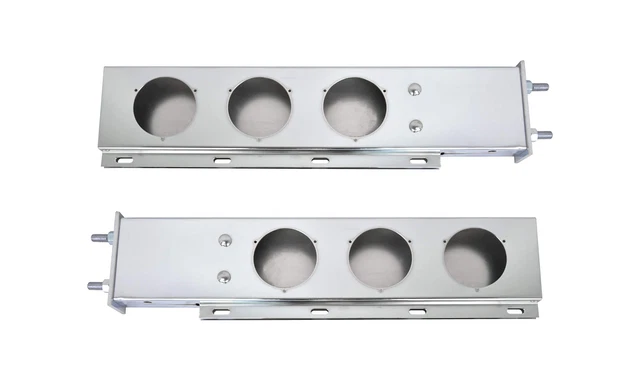 TBOZZ Chrome Mud Flap Hanger Rear Bar with Light Cutouts 2.5" Bolt Spacing,Sp...