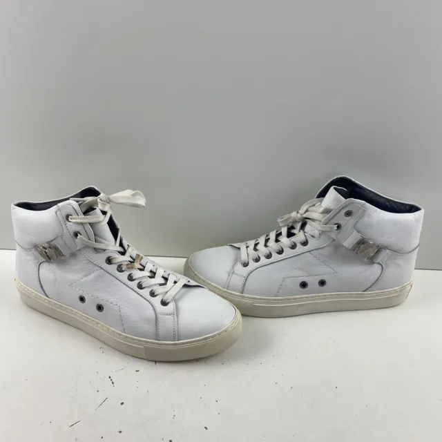 Versace Collection Half-Medusa Medallion White Leather High Top Sneaker Men’s 43