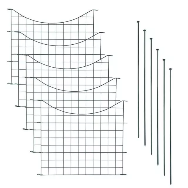 Teichzaun Gartenzaun Unterbogen 11tlg Set Zaun 5 Elemente Gitterzaun Anthrazit