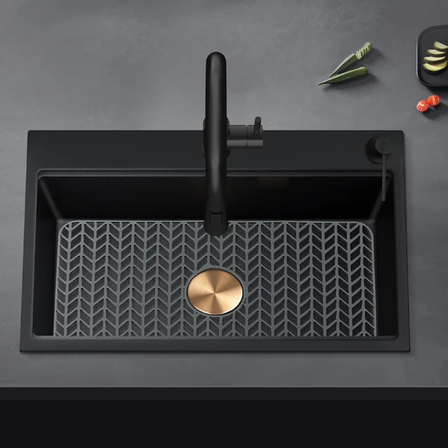 Silicone Sink Basin Grid Mat 26*14inch Dishwasher Safe Non-slip Drain Mats