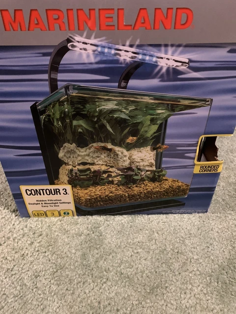 Marineland Contour 3 aquarium Kit 3 Gallons Beta Tank, Fish Tank, Kids Aquarium 2