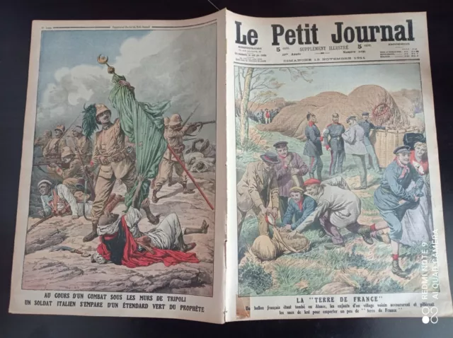 Le petit journal 1911 1095 tripoli drapeau prophète combat italien