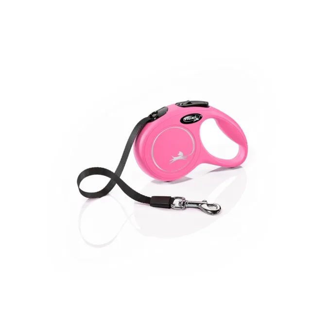 flexi New Classic Retractable Lead Tape,, Pink, Extra-Small, 3m, 12kg X-Small Pi