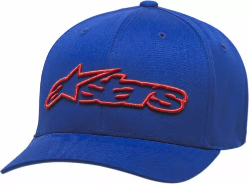 ALPINESTARS BLAZE HAT FLEXFIT CAP BASEBALL HAT CASUAL RACING - Blue/Red Shade