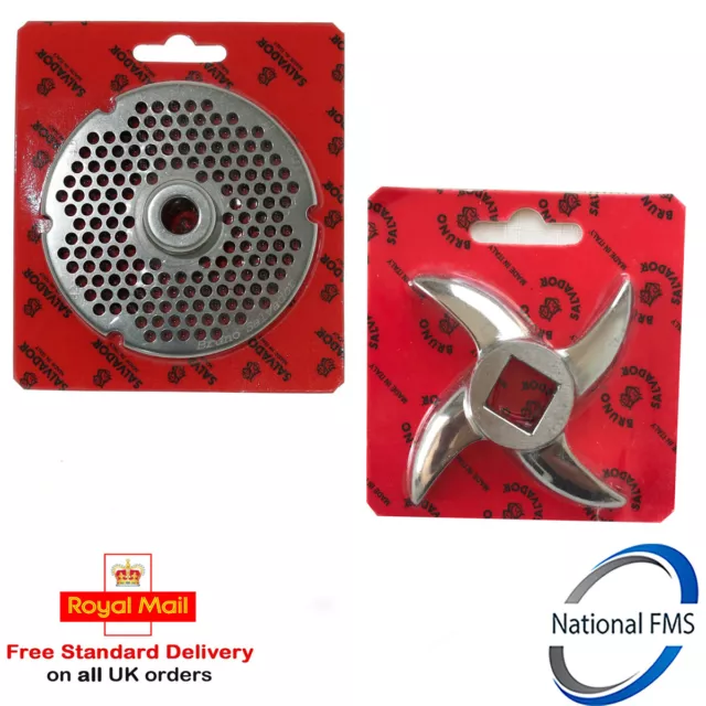 Salvador No 32 Stainless Steel Mincer Plate ( 8mm Hole ) & Mincer Blade