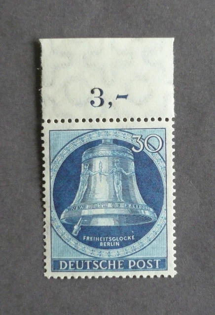 Berlin 1951, Freiheitsglocke Klöppel links, Nr. 78 mit Oberrand,  postfrisch **
