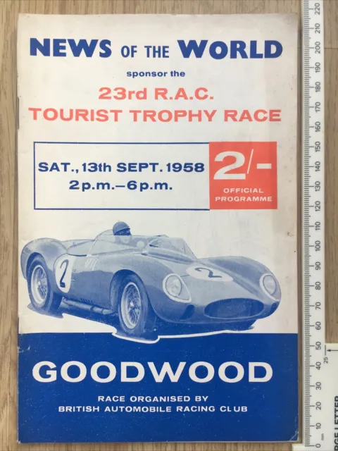 Goodwood 13 Settembre 1958 23° RAC Tourist Trophy Race Programma Ufficiale