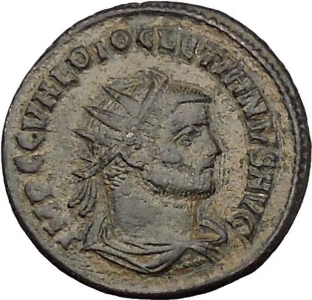 DIOCLETIAN receiving Victory from Jupiter 286AD Rare  Ancient Roman Coin i51076