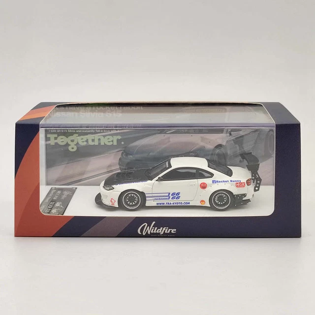 Wildfire 1/64 High Quality Resin Nissan Silvia S15 Rocket Bunny Car White Model
