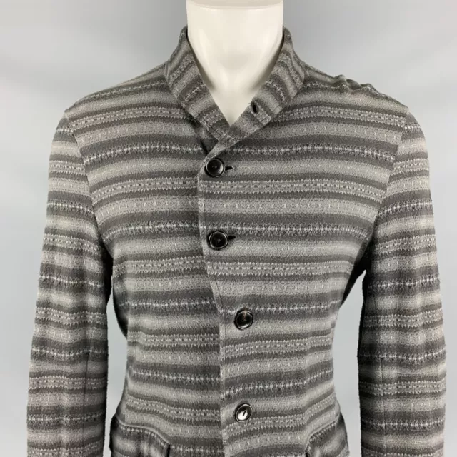 NUMBER (N)INE Size L Gray Stripe Cotton / Cashmere Buttoned Tails Coat 2