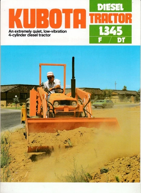 1984 KUBOTA L345 DIESEL TRACTOR 4p Japanese Brochure in English 2WD ...