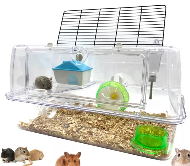 Deluxe 2-Floors Acrylic Dwarf Hamster Habitat Home Mouse Gerbil Palace Rat Cage