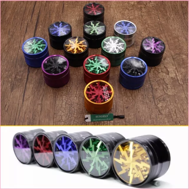 4 Layers 63mm Aluminum Alloy Hand Crank Herb Mill Crusher Tobacco Smoke Grinder