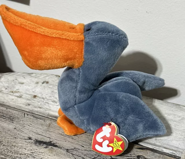 Scoop the Pelican Beanie Baby With ERRORS VERY RARE Retired TY 1996