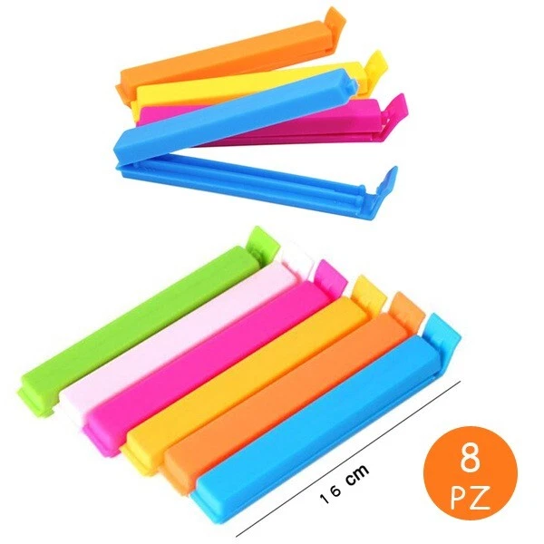 YuCool 6 pz Mollette Chiudi Sacchetti Mollette Cucina,Mollette in Acciaio Inox Mantieni Cibo Fresco per Biscotti per caffè, cibo, pane, cucina, casa, ufficio,argento