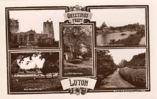 Luton  Multi View (A) Hart Hill  unused RP old pc A E Nicholls