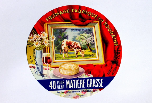 ANCIENNE ETIQUETTE BOITE Fromage, Camembert Du Bon Vieux Temps - Touraine, Moine EUR 2,50
