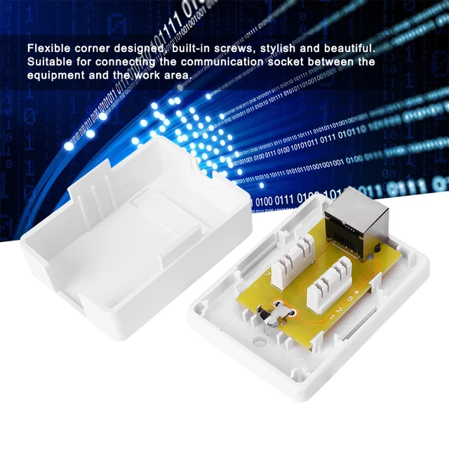 2pcs Desktop Information Ethernet Socket Wall Box Ethernet Wall Socket Junction