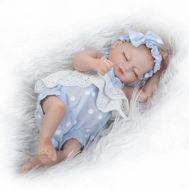 NPK 26CM Full Body Silicone Vinyl Reborn Dolll Mini Dolls Lifelike Baby Girl Toy