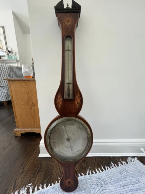 1820 Sheraton Style Barometer Made In Kendall England By Milesio  VERY RARE