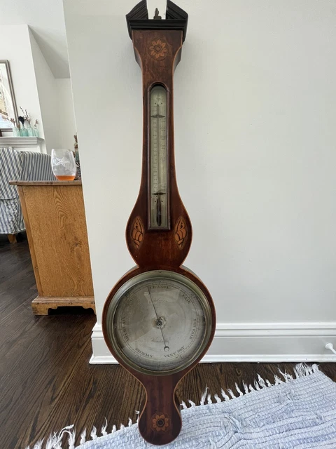1820 Sheraton Style Barometer Made In Kendall England By Milesio VERY RARE 1820 Sheraton Style Barometer Made In Kendall England By Milesio VERY RARE