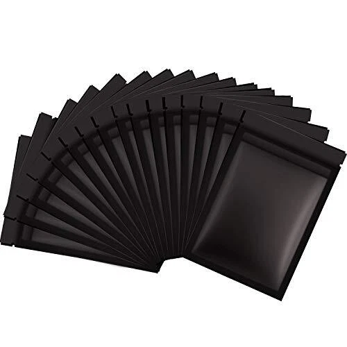 100 Pièces Sacs Refermables Anti-Odeur Sac Refermable en Aluminium Sac Plat Z...