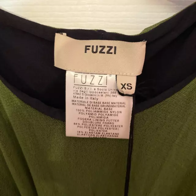 FUZZI ABITO LUNGO LONG SLEEVE A-LINE DRESS IN FLORA NWT size XS 3